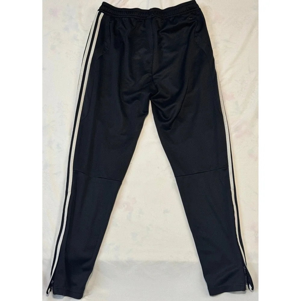 Adidas Tiro 17 Training Pants Mens Medium Black White Stripes Soccer Joggers